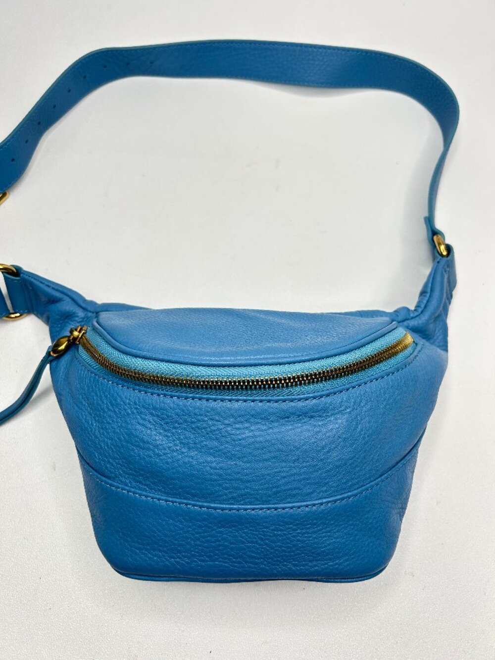 HOBO INTERNATIONAL Jett Dusty Blue Belt Bag Pebbled Leather